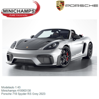 Modelauto 1:43 | Minichamps 410063130 | Porsche 718 Spyder RS Grey 2023