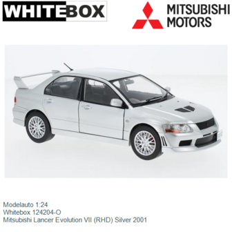 Modelauto 1:24 | Whitebox 124204-O | Mitsubishi Lancer Evolution VII (RHD) Silver 2001
