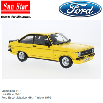 Modelauto 1:18 | Sunstar 4632R | Ford Escort Mexico MK.II Yellow 1976