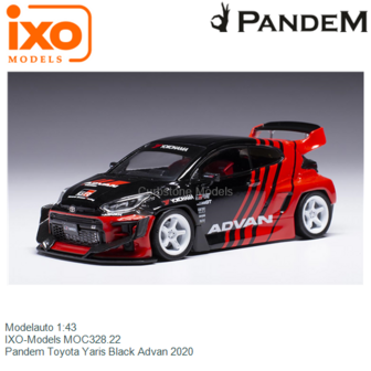 Modelauto 1:43 | IXO-Models MOC328.22 | Pandem Toyota Yaris Black Advan 2020