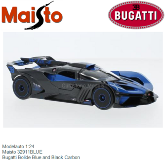 Modelauto 1:24 | Maisto 32911BLUE | Bugatti Bolide Blue and Black Carbon