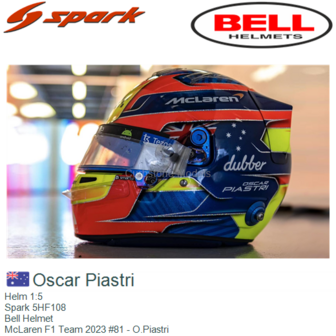 Helm 1:5 | Spark 5HF108 | Bell Helmet | McLaren F1 Team 2023 #81 - O.Piastri