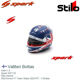 Helm 1:5 | Spark 5HF119 | Stilo Helmet | Alfa Romeo F1 Team Stake 2023 #77 - V.Bottas
