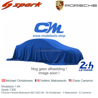 Modelauto 1:64 | Spark Y300 | Porsche Penske Motorsport 963 2023 #5 - M.Christensen - F.Makowiecki - D.Cameron