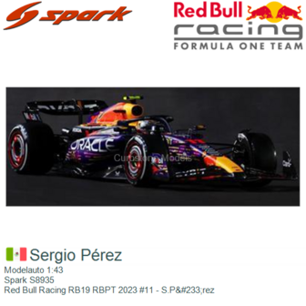 Modelauto 1:43 | Spark S8935 | Red Bull Racing RB19 RBPT 2023 #11 - S.P&amp;#233;rez