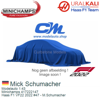 Modelauto 1:43 | Minichamps 417222147 | Haas F1 VF22 2022 #47 - M.Schumacher