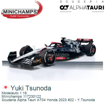 Modelauto 1:18 | Minichamps 117230122 | Scuderia Alpha Tauri AT04 Honda 2023 #22 - Y.Tsunoda