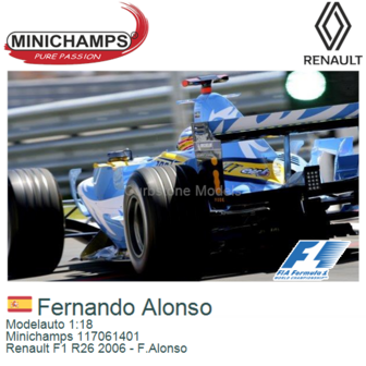 Modelauto 1:18 | Minichamps 117061401 | Renault F1 R26 2006 - F.Alonso