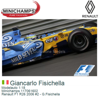 Modelauto 1:18 | Minichamps 117061602 | Renault F1 R26 2006 #2 - G.Fisichella