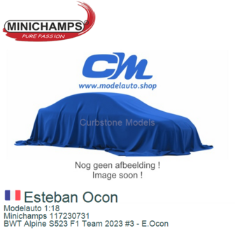 Modelauto 1:18 | Minichamps 117230731 | BWT Alpine S523 F1 Team 2023 #3 - E.Ocon
