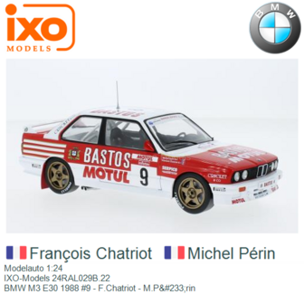 Modelauto 1:24 | IXO-Models 24RAL029B.22 | BMW M3 E30 1988 #9 - F.Chatriot - M.P&amp;#233;rin