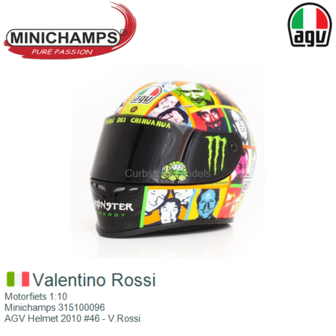Motorfiets 1:10 | Minichamps 315100096 | AGV Helmet 2010 #46 - V.Rossi