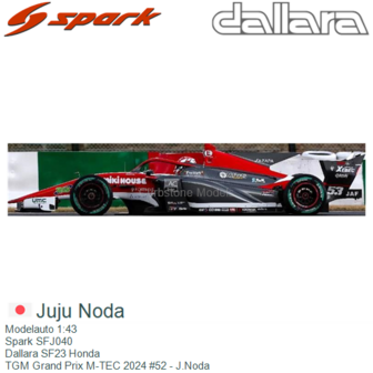 Modelauto 1:43 | Spark SFJ040 | Dallara SF23 Honda | TGM Grand Prix M-TEC 2024 #52 - J.Noda