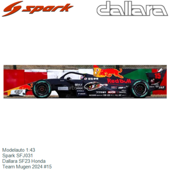 Modelauto 1:43 | Spark SFJ031 | Dallara SF23 Honda | Team Mugen 2024 #15