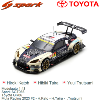 Modelauto 1:43 | Spark SGT066 | Toyota GR86 | Muta Racing 2023 #2 - H.Kato - H.Taira -  .Tsutsumi