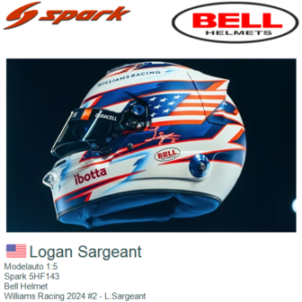 Modelauto 1:5 | Spark 5HF143 | Bell Helmet | Williams Racing 2024 #2 - L.Sargeant