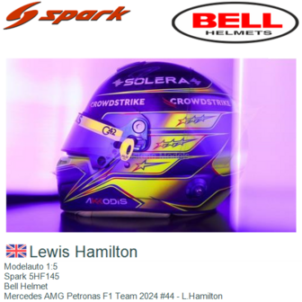 Modelauto 1:5 | Spark 5HF145 | Bell Helmet | Mercedes AMG Petronas F1 Team 2024 #44 - L.Hamilton