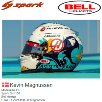 Modelauto 1:5 | Spark 5HF150 | Bell Helmet | Haas F1 2024 #20 - K.Magnussen