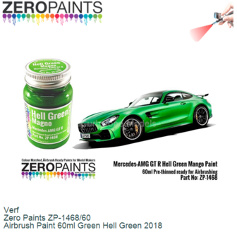 Verf  | Zero Paints ZP-1468/60 | Airbrush Paint 60ml Green Hell Green 2018