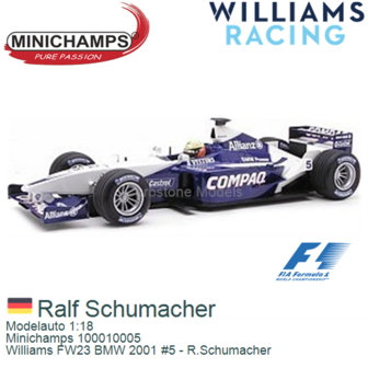 Modelauto 1:18 | Minichamps 100010005 | Williams FW23 BMW 2001 #5 - R.Schumacher