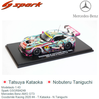 Modelauto 1:43 | Spark GSGR84249 | Mercedes Benz AMG GT3 | Goodsmile Racing 2020 #4 - T.Kataoka - N.Taniguchi