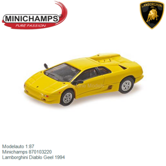 Modelauto 1:87 | Minichamps 870103220 | Lamborghini Diablo Geel 1994