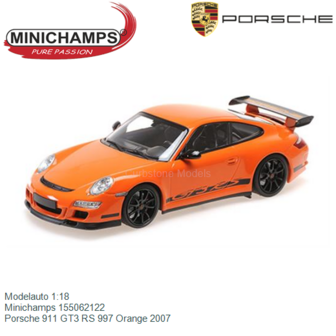 Modelauto 1:18 | Minichamps 155062122 | Porsche 911 GT3 RS 997 Orange 2007