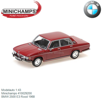 Modelauto 1:43 | Minichamps 410029200 | BMW 2500 E3 Rood 1968