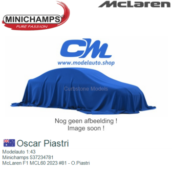 Modelauto 1:43 | Minichamps 537234781 | McLaren F1 MCL60 2023 #81 - O.Piastri