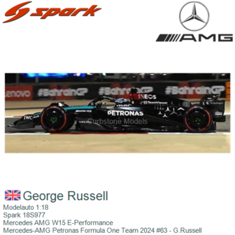 Modelauto 1:18 | Spark 18S977 | Mercedes AMG W15 E-Performance | Mercedes-AMG Petronas Formula One Team 2024 #63 - G.Russell