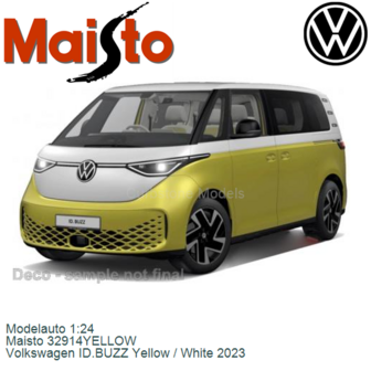 Modelauto 1:24 | Maisto 32914YELLOW | Volkswagen ID.BUZZ Yellow / White 2023