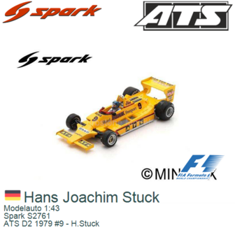Modelauto 1:43 | Spark S2761 | ATS D2 1979 #9 - H.Stuck