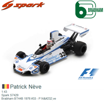 1:43 | Spark S7429 | Brabham BT44B 1976 #33 - P.N&amp;#232;ve