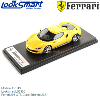 Modelauto 1:43 | Looksmart LS533C | Ferrari 296 GTB Giallo Tristrato 2021