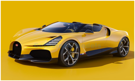 1:18 | Bburago 18-11051YELLOW | Bugatti W16 Mistral Cabriolet Yellow / Black