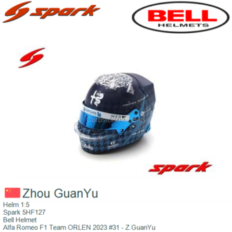 Helm 1:5 | Spark 5HF127 | Bell Helmet | Alfa Romeo F1 Team ORLEN 2023 #31 - Z.GuanYu