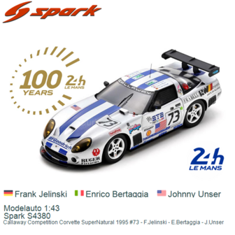 Modelauto 1:43 | Spark S4380 | Callaway Competition Corvette SuperNatural 1995 #73 - F.Jelinski - E.Bertaggia - J.Unser