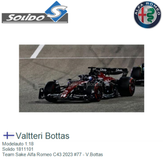 Modelauto 1:18 | Solido 1811101 | Team Sake Alfa Romeo C43 2023 #77 - V.Bottas