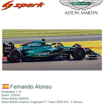 Modelauto 1:12 | Spark 12S043 | Aston Martin AMR23 | Aston-Martin Aramco Cognizant F1 Team 2023 #14 - F.Alonso