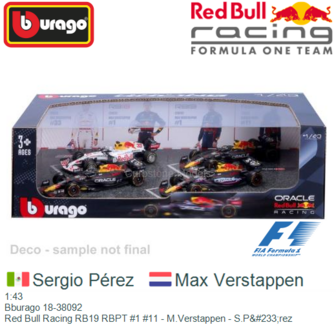 1:43 | Bburago 18-38092 | Red Bull Racing RB19 RBPT #1 #11 - M.Verstappen - S.P&amp;#233;rez