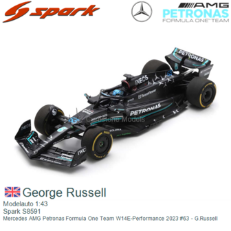 Modelauto 1:43 | Spark S8591 | Mercedes AMG Petronas Formula One Team W14E-Performance 2023 #63 - G.Russell