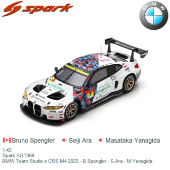 1:43 | Spark SGT069 | BMW Team Studie x CRS M4 2023 - B.Spengler - S.Ara - M.Yanagida