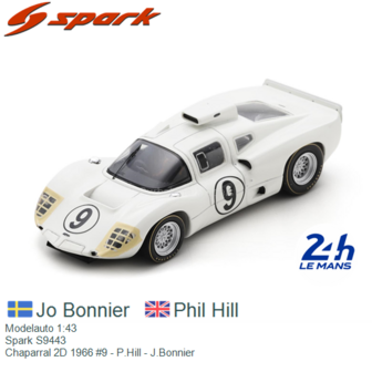 Modelauto 1:43 | Spark S9443 | Chaparral 2D 1966 #9 - P.Hill - J.Bonnier