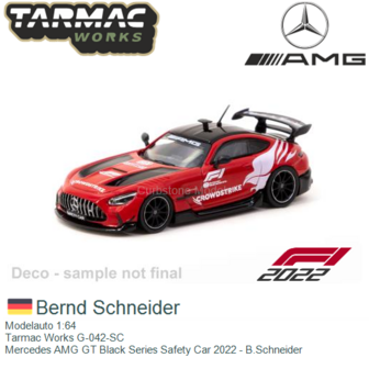Modelauto 1:64 | Tarmac Works G-042-SC | Mercedes AMG GT Black Series Safety Car 2022 - B.Schneider