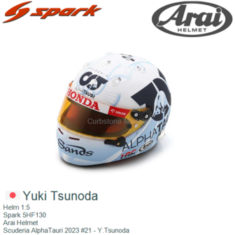 Helm 1:5 | Spark 5HF130 | Arai Helmet | Scuderia AlphaTauri 2023 #21 - Y.Tsunoda