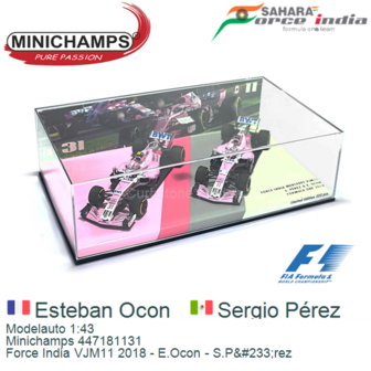 Modelauto 1:43 | Minichamps 447181131 | Force India VJM11 2018 - E.Ocon - S.P&amp;#233;rez