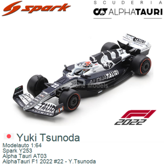 Modelauto 1:64 | Spark Y253 | Alpha Tauri AT03 | AlphaTauri F1 2022 #22 - Y.Tsunoda