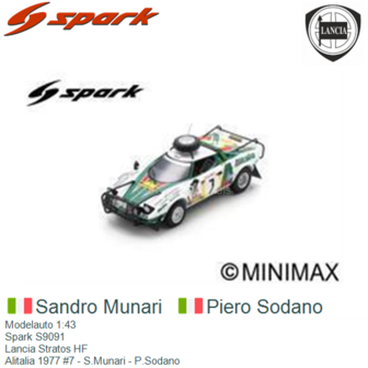 Modelauto 1:43 | Spark S9091 | Lancia Stratos HF | Alitalia 1977 #7 - S.Munari - P.Sodano
