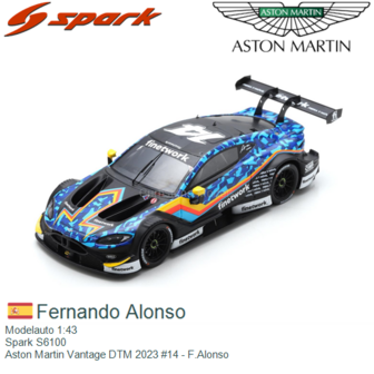 Modelauto 1:43 | Spark S6100 | Aston Martin Vantage DTM 2023 #14 - F.Alonso