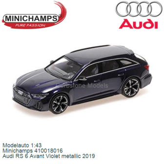 Modelauto 1:43 | Minichamps 410018016 | Audi RS 6 Avant Violet metallic 2019